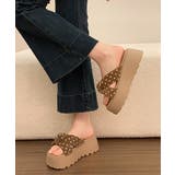 ドット柄 クロスリボン 厚底サンダル美脚 | Miniministore | 詳細画像10 