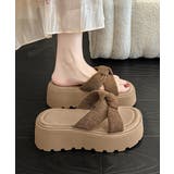 ドット柄 クロスリボン 厚底サンダル美脚 | Miniministore | 詳細画像19 