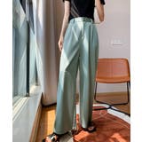 くすみグリーン | ワイドパンツ ロング レディース オフィスカジュアル | Aimoon