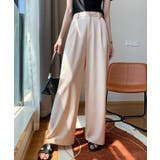 ピンクベージュ | ワイドパンツ ロング レディース オフィスカジュアル | Aimoon