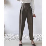 ブラウン | テーパード パンツ レディース 美脚 オフィスカジュアル | Aimoon