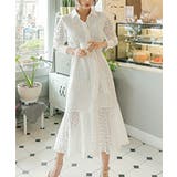 ホワイト | マーメイド総レースシャツワンピース 上品 | Aimoon