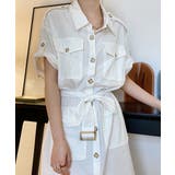 ホワイト | リネン シャツワンピース レディース 半袖 | Aimoon