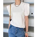 ホワイト | パフスリーブ Tシャツレディース 無地 オフィスカジュアル | Aimoon