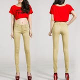ベージュ | カラーデニムパンツ レディース 美脚スキニ | Miniministore