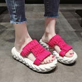 ホットピンク | 厚底サンダル メッシュ ニットサンダル | Miniministore