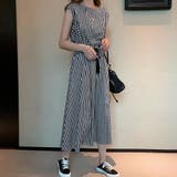 チェック柄 | リネン風ワンピース レディース 春夏半袖 | Miniministore