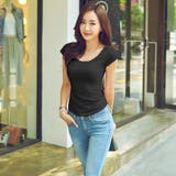 ブラック | バックシャン カットソー レディース | ANGELCLOSET