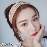 ベージュ | ギンガムチェック ターバン ヘアバンド | Miniministore