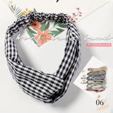 ブラック | ギンガムチェック ターバン ヘアバンド | Miniministore