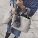 ライトグレー | トートバッグ レディース ファーチャーム | Miniministore