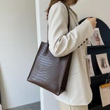 ブラウン | トートバッグ ポーチ付き クロコダイル柄 | Miniministore