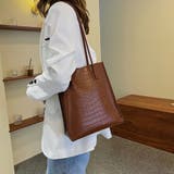 キャメル | トートバッグ ポーチ付き クロコダイル柄 | Miniministore