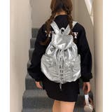 シルバー | 巾着リュック メタリック ドロストバッグ | Miniministore