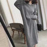 グレー | フード付き ニットワンピース秋冬 韓国風 | Miniministore
