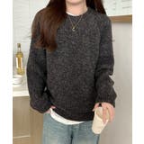 チャコールグレー | もちもちニットトップスきれいめセーター冬 | Miniministore