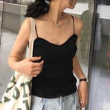 ブラック | ニットキャミソール レディース リブニット | Miniministore