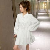 ホワイト | ウエストマーク シャツワンピース レディース | Miniministore