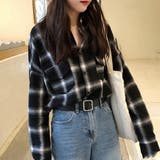 ブラック | チェックシャツ レディース ネルシャツ | Miniministore