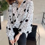 ホワイト | ブラウス 柄シャツ レトロ | Miniministore