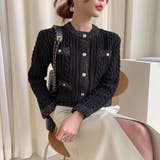 ブラック | ニットカーディガン ケーブル編み 秋冬 | Miniministore