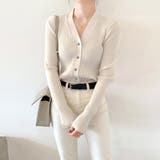 ホワイト | リブニットカーディガン レディース 秋冬 | Miniministore