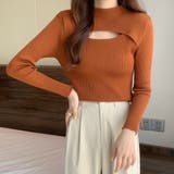 キャメル | リブ ニットトップス プチハイネック秋冬 | Miniministore