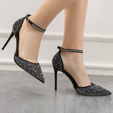 ブラック | ハイヒール パンプス キラキラ ビジュー オフィスカジュアル | Miniministore