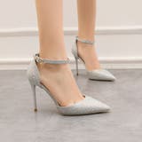 シルバー | ハイヒール パンプス キラキラ ビジュー オフィスカジュアル | Miniministore