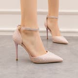 薄ピンク | ハイヒール パンプス キラキラ ビジュー オフィスカジュアル | Miniministore