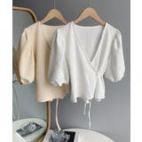 カシュクール トップス パフスリーブ オフィスカジュアル | Aimoon | 詳細画像11 