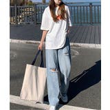 デニム ストレートパンツ ダメージ加工 | Aimoon | 詳細画像4