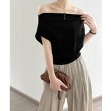 ワンショルダーカットソーギャザーTシャツ | Aimoon | 詳細画像2