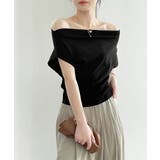 ワンショルダーカットソーギャザーTシャツ | Aimoon | 詳細画像3