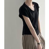 Uネックカットソー 韓国風 半袖Tシャツ | Aimoon | 詳細画像4