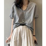 vネックtシャツ レディース 綿100% | Aimoon | 詳細画像1 
