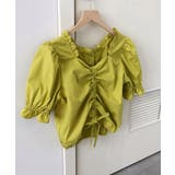 ペンタゴンネックパフスリーブ ブラウス オフィスカジュアル | Aimoon | 詳細画像11 