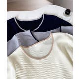 ニットトップス レディース バイカラー半袖 | Aimoon | 詳細画像19 