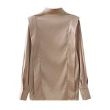 韓国 サテンブラウス 光沢 レディース オフィスカジュアル | Aimoon | 詳細画像16 