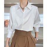 韓国 サテンブラウス 光沢 レディース オフィスカジュアル | Aimoon | 詳細画像3 