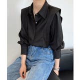 韓国 サテンブラウス 光沢 レディース オフィスカジュアル | Aimoon | 詳細画像7 