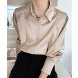 韓国 サテンブラウス 光沢 レディース オフィスカジュアル | Aimoon | 詳細画像9 