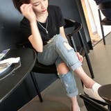 ダメージ デニムパンツ 韓国風 お洒落 | Miniministore | 詳細画像6