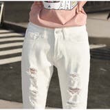 クラッシュ デニムパンツ レディース ダメージ ジーンズ ジーパン 美脚パンツ | Miniministore | 詳細画像12