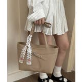 スカーフ付きトートバッグフェイクレザー鞄 | Miniministore | 詳細画像2