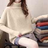 リブニットトップス タートルネック 韓国 | Miniministore | 詳細画像1 