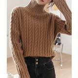 タートルネックニットトップスケーブル編み | Miniministore | 詳細画像12 
