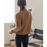 タートルネックニットトップスケーブル編み | Miniministore | 詳細画像13 