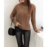 タートルネックニットトップスケーブル編み | Miniministore | 詳細画像16 