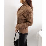 タートルネックニットトップスケーブル編み | Miniministore | 詳細画像17 